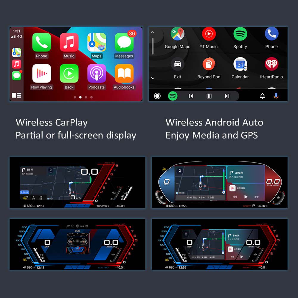 BMW 1 Series F20/F52 2 Series F22 X1-F48/F49 X2-F39 Digital Dashboard Wireless CarPlay Virtual Tacho Cockpit LCD Cluster Upgrade