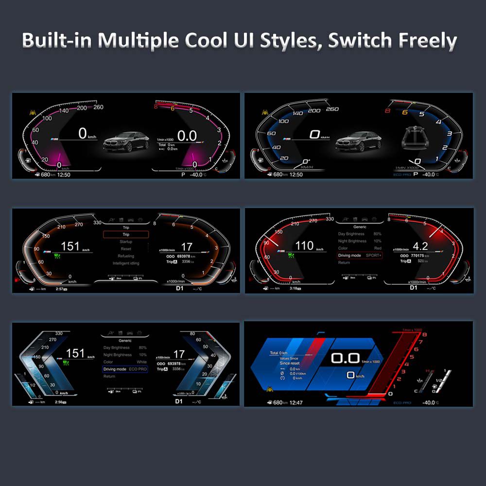 BMW 1 Series F20/F52 2 Series F22 X1-F48/F49 X2-F39 Digital Dashboard Wireless CarPlay Virtual Tacho Cockpit LCD Cluster Upgrade