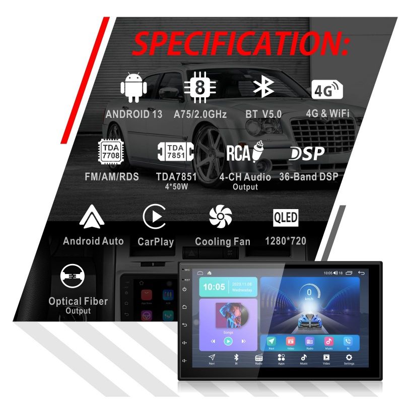 7-дюймовая автомобильная магнитола и автомобильная мультимедиа DPM7807