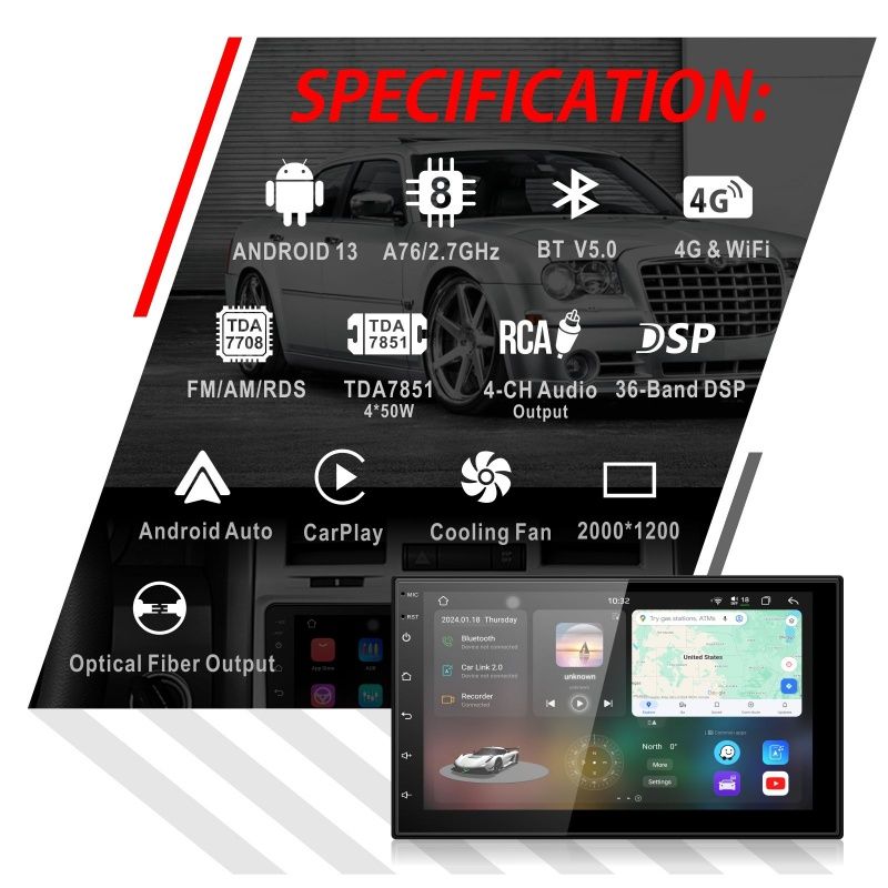 7-дюймовая автомобильная магнитола и автомобильная мультимедиа DPM 9807