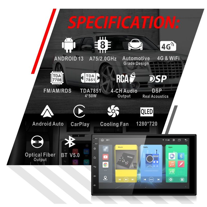 7-дюймовая автомобильная магнитола и автомобильная мультимедиа DPM 6607