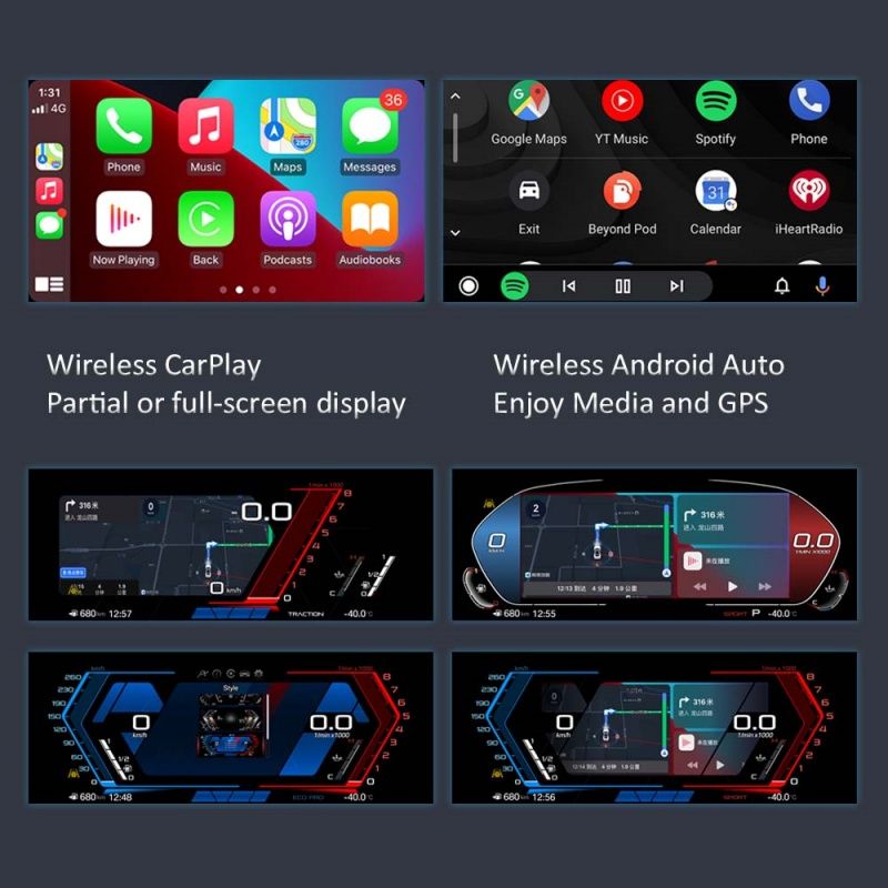 Для BMW 1 серии F20 F52 2013+/2 серии F22 2013-2019/X1 F48 F49 2016+/X2 F39 2018+, цифровая приборная панель с поддержкой беспроводной связи CarPlay