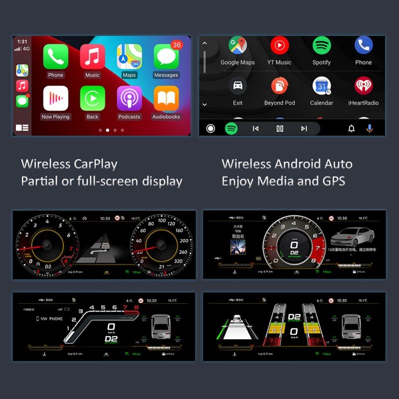 Для VW Jetta 2015-2018, цифровая приборная панель с поддержкой беспроводной связи CarPlay