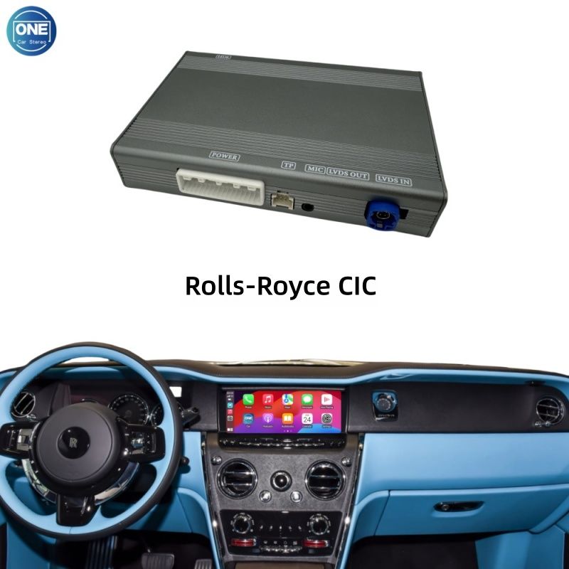 Беспроводной модуль CarPlay для интерфейса Rolls-Royce CIC и Android Auto поддерживает Bluetooth-аудио, вход для камеры и зеркалирование экрана смартфона.