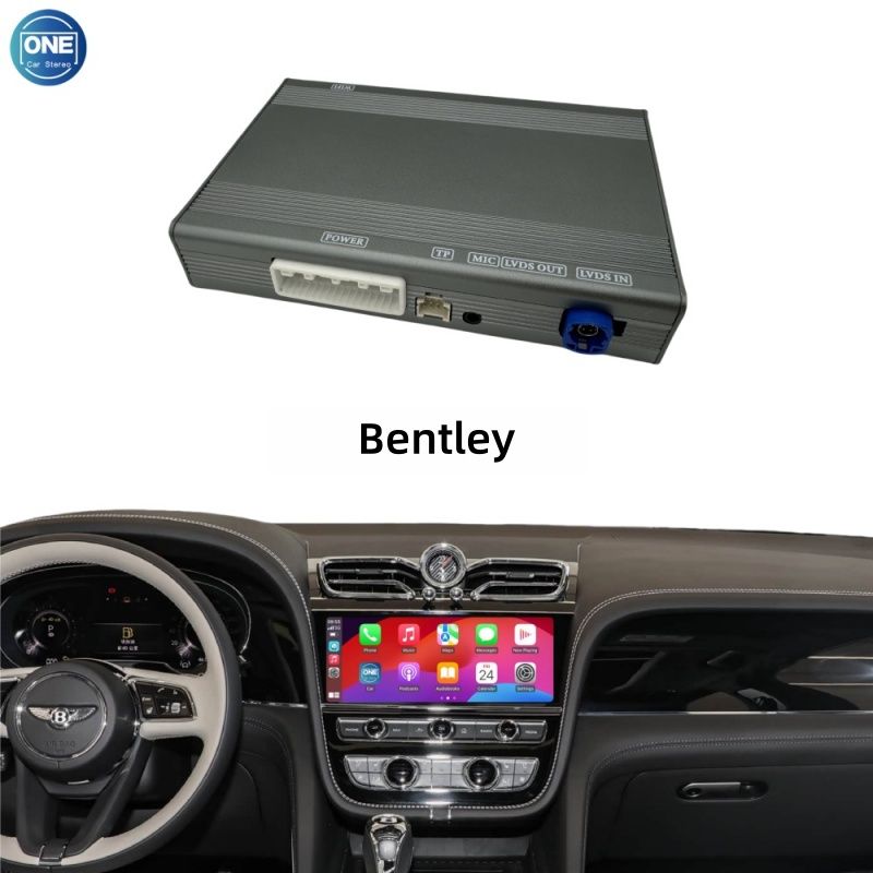Беспроводной модуль CarPlay для интерфейса Bentley и Android Auto поддерживает Bluetooth-аудио, вход для камеры и зеркалирование экрана смартфона.
