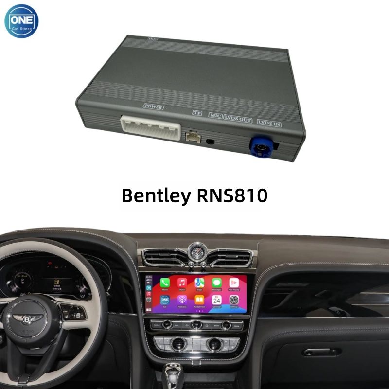 Беспроводной модуль CarPlay для интерфейса Bentley RNS810 и Android Auto поддерживает Bluetooth-аудио, вход для камеры и зеркалирование экрана смартфона.