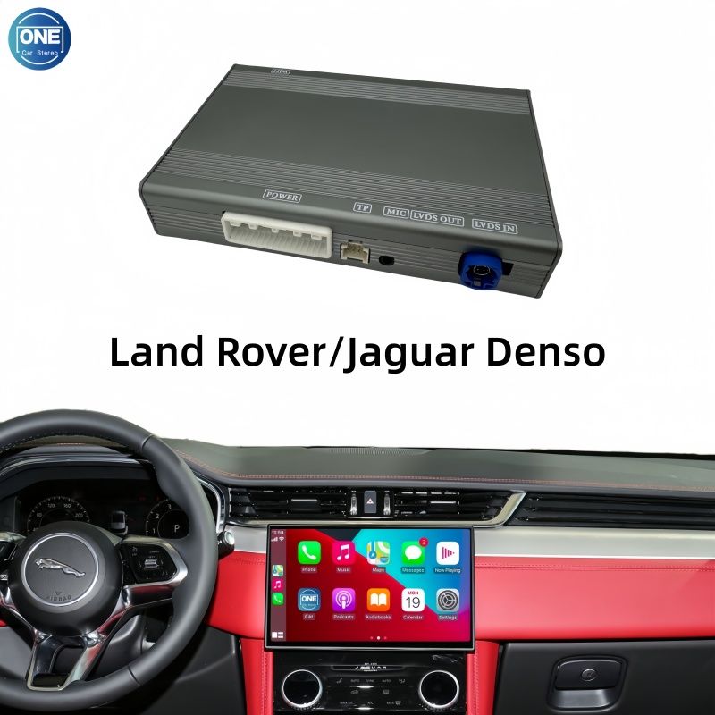Беспроводной модуль CarPlay для интерфейса Land Rover/Jaguar Denso  и Android Auto поддерживает Bluetooth-аудио, вход для камеры и зеркалирование экрана смартфона.