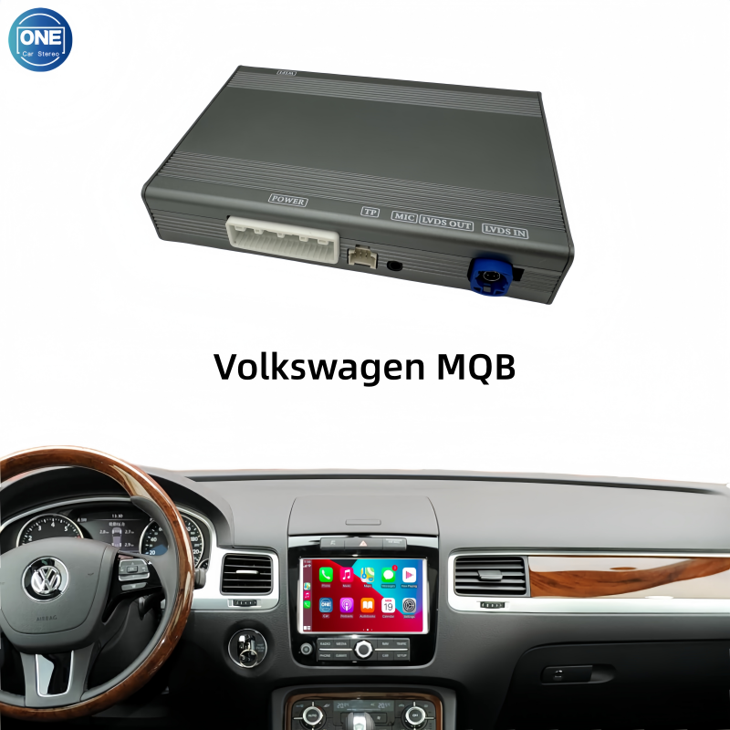 Беспроводной модуль CarPlay для интерфейса Volkswagen MQB  и Android Auto поддерживает Bluetooth-аудио, вход для камеры и зеркалирование экрана смартфона.