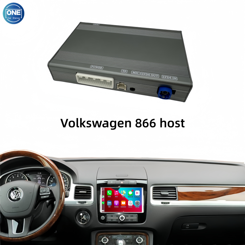 Беспроводной модуль CarPlay для интерфейса Volkswagen 866 host и Android Auto поддерживает Bluetooth-аудио, вход для камеры и зеркалирование экрана смартфона.
