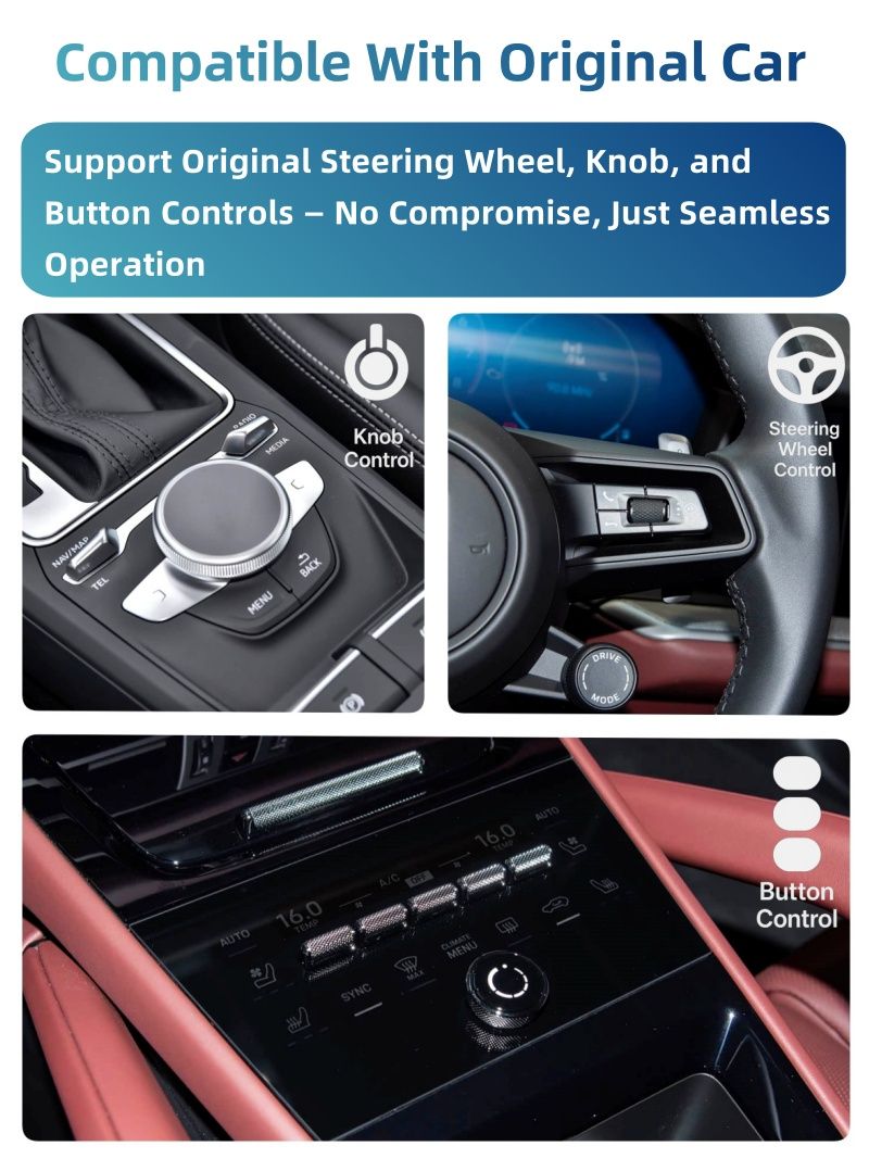 Беспроводной модуль CarPlay для интерфейса Volkswagen RNS315 host и Android Auto поддерживает Bluetooth-аудио, вход для камеры и зеркалирование экрана смартфона.