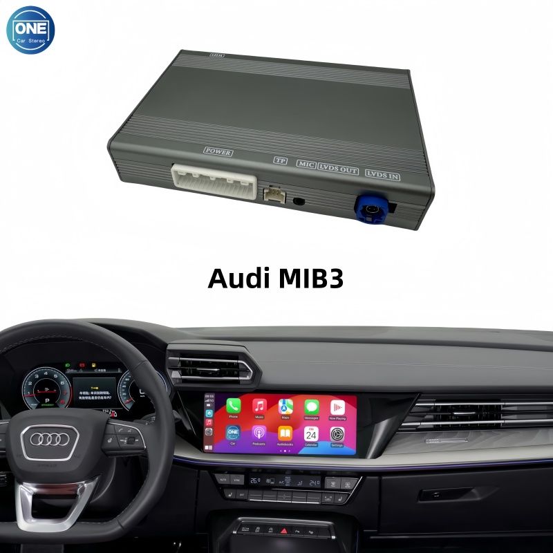 Беспроводной модуль CarPlay для интерфейса Audi MIB3 и Android Auto поддерживает Bluetooth-аудио, вход для камеры и зеркалирование экрана смартфона.