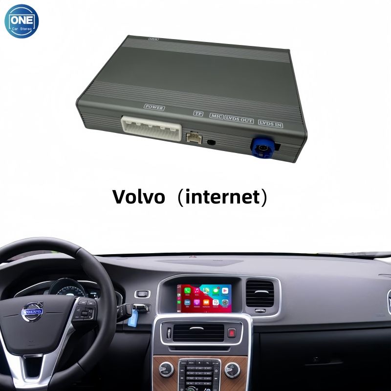 Беспроводной модуль CarPlay для интерфейса Volvo(internet) и Android Auto поддерживает Bluetooth-аудио, вход для камеры и зеркалирование экрана смартфона.