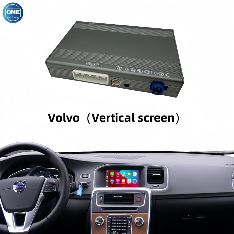Беспроводной модуль CarPlay для интерфейса Volvo(Vertical Screen) и Android Auto поддерживает Bluetooth-аудио, вход для камеры и зеркалирование экрана смартфона.