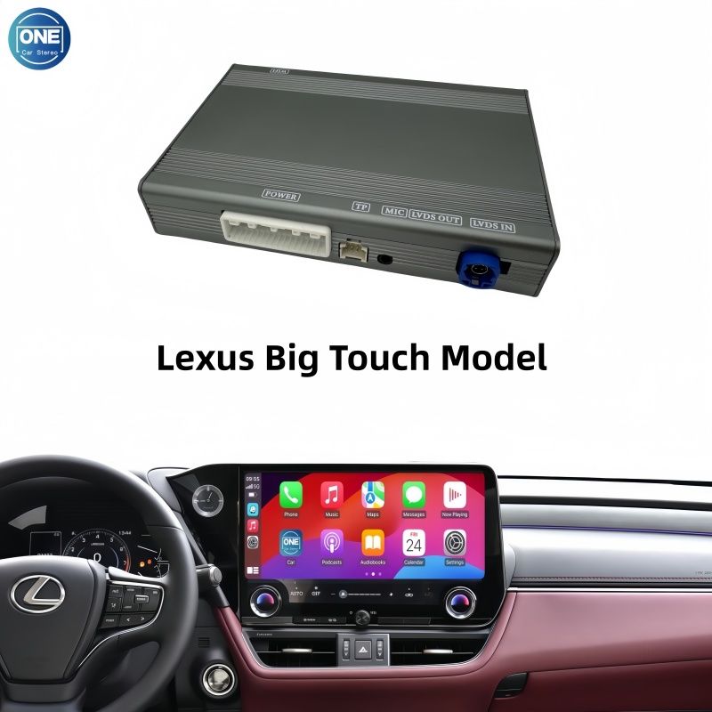 Беспроводной модуль CarPlay для интерфейса Lexus Big Touch Model и Android Auto поддерживает Bluetooth-аудио, вход для камеры и зеркалирование экрана смартфона.
