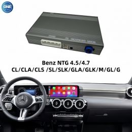 Беспроводной модуль CarPlay для интерфейса Benz NTG 4.5/4.7 и Android Auto поддерживает Bluetooth-аудио, вход для камеры и зеркалирование экрана смартфона.