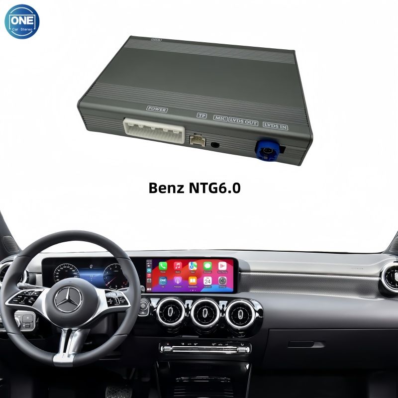 Беспроводной модуль CarPlay для интерфейса Benz NTG 6.0 и Android Auto поддерживает Bluetooth-аудио, вход для камеры и зеркалирование экрана смартфона.