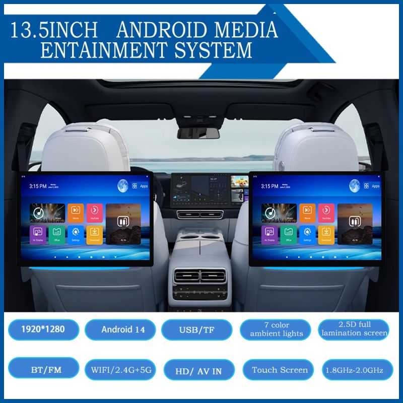 13,3" Android монитор в подголовник