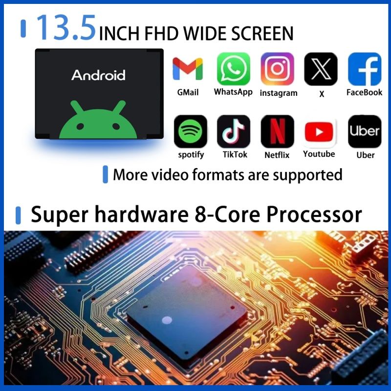 13,3" Android монитор в подголовник