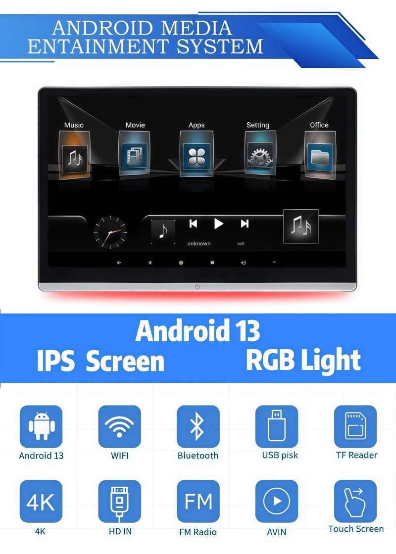 14" Android монитор в подголовник