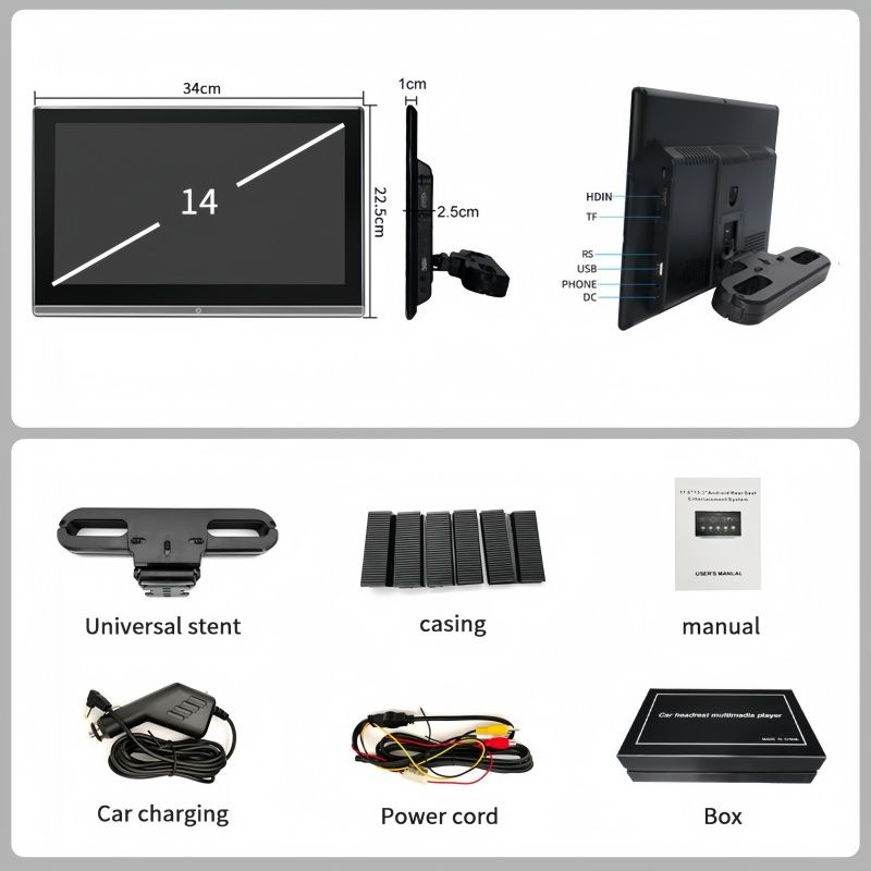 14" Android монитор в подголовник